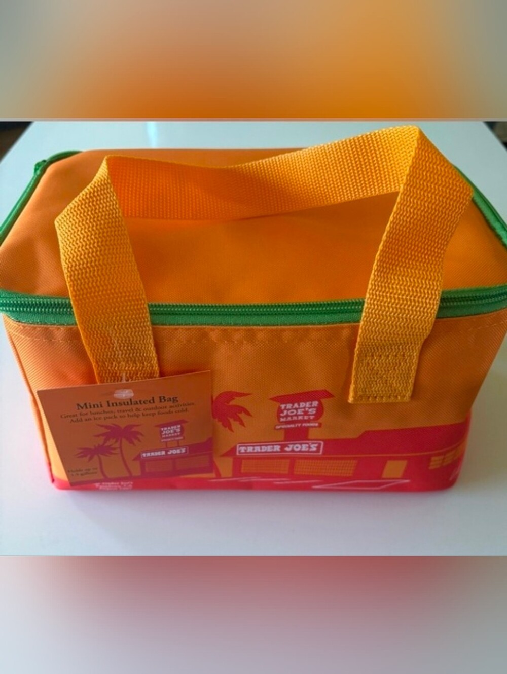 NWT- Trader Joe's Orange Mini Insulated Cooler Bag